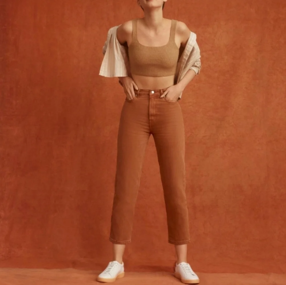 NWT Everlane "The Way-High" Rise Straight Jean Burnt Orange | Women's Size 23 - Picture 3 of 14